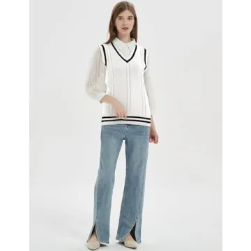 Gihuo Trendy Women's V Neck Sweater Vest - Fashion Staple