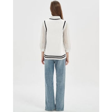 Gihuo Trendy Women's V Neck Sweater Vest - Fashion Staple