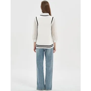 Gihuo Trendy Women's V Neck Sweater Vest - Fashion Staple