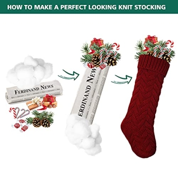 LIBWYS 4 Pack Large Knit Christmas Stockings with Tags