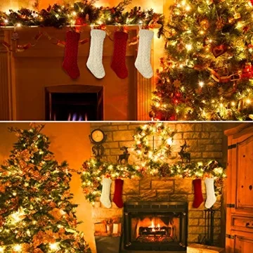 LIBWYS 4 Pack Large Knit Christmas Stockings with Tags