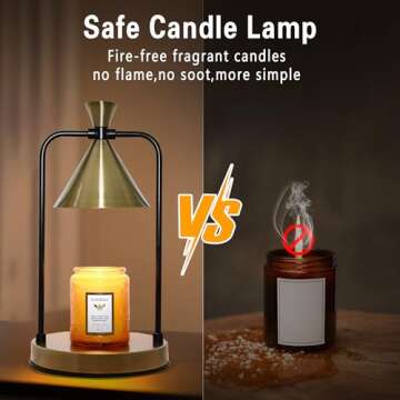 Candle Warmer Lamp with Timer Dimmer, Birthday Gifts for Women,Valentines Day Gifts for Her,Electric Candle Lamp House Warming Gifts for New Home Bedroom Decor,Bronze