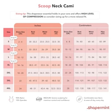 SHAPERMINT Women’s High Compression Cami & Tank Top