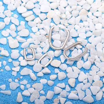 Tiny Hoop Sterling Silver Huggie Earrings for Women, White Gold Plated