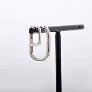 Tiny Hoop Sterling Silver Huggie Earrings for Women, White Gold Plated