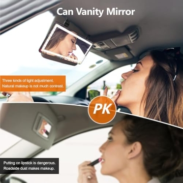 Xinlykid Rechargeable Car Vanity Mirror with LED Lights