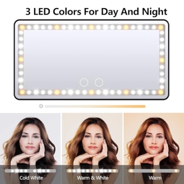 Xinlykid Rechargeable Car Vanity Mirror with LED Lights