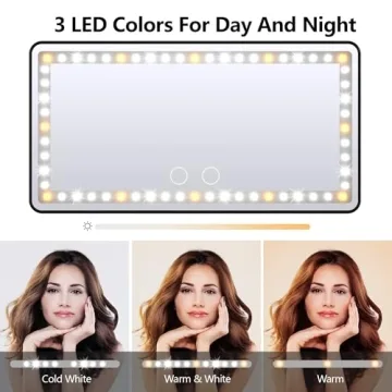 Xinlykid Rechargeable Car Vanity Mirror with LED Lights