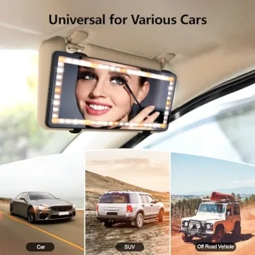 Xinlykid Rechargeable Car Vanity Mirror with LED Lights