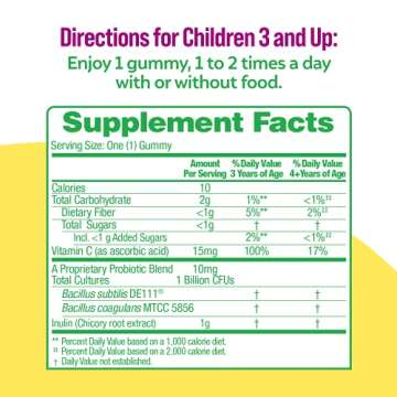 Culturelle Daily Probiotic for Kids + Veggie Fiber Gummies (Ages 3+) 30 Count Berry Flavor - Probiotics for Digestive Health & Immune Support Plus Vitamin C Kids Boost