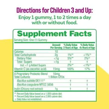 Culturelle Daily Probiotic for Kids + Veggie Fiber Gummies (Ages 3+) 30 Count Berry Flavor - Probiotics for Digestive Health & Immune Support Plus Vitamin C Kids Boost