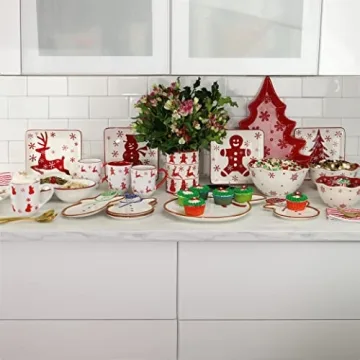 Euro Ceramica Winterfest 3-Piece Christmas Bowl Set