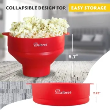 Original Salbree Microwave Popcorn Popper - Silicone, Collapsible, Oil-Free