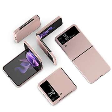 Cresee Case for Samsung Galaxy Z Flip 3 5G 2021, Slim Fit Matte PC Cover Phone Case for Galaxy Z Flip3 - Pink