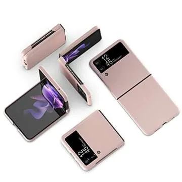 Cresee Case for Samsung Galaxy Z Flip 3 5G 2021, Slim Fit Matte PC Cover Phone Case for Galaxy Z Flip3 - Pink