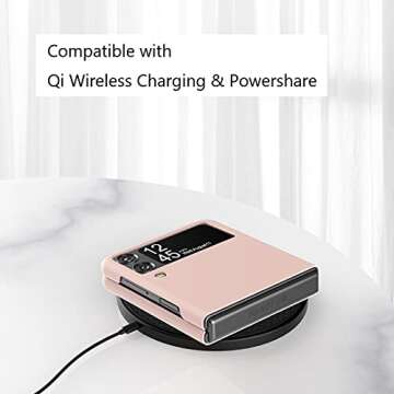 Cresee Case for Samsung Galaxy Z Flip 3 5G 2021, Slim Fit Matte PC Cover Phone Case for Galaxy Z Flip3 - Pink