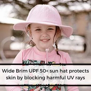 SwimZip Wide Brim Sun Hat | UPF 50+ Protection for Baby, Toddler, and Kids Pink