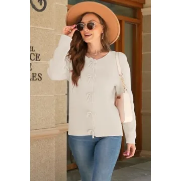 Stylish kipfall Women's Cardigan with Bow Button Design