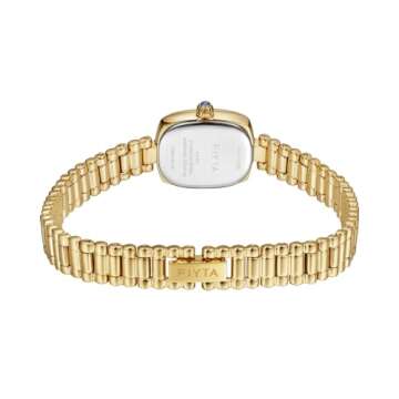 FIYTA Small Gold Watch Series Women's Watch, Rectangular Case, Adjustable Stainless Steel Bracelet, Wrapped by Stylish Gift Box, Elegant Present Watch for Women