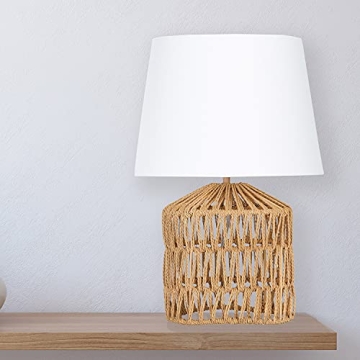 Creative Co-Op Woven Rope Table Lamp with Empire Shade, Natural