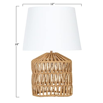 Creative Co-Op Woven Rope Table Lamp with Empire Shade, Natural