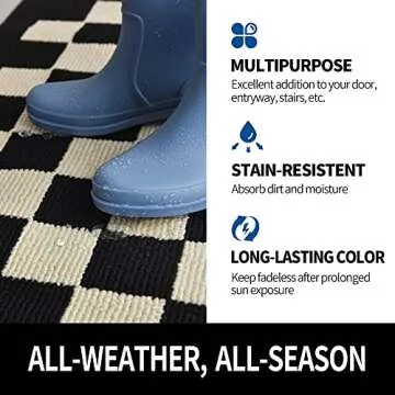 GRANNY SAYS Indoor Doormat, 20" x 32", Non-Slip Front Door Mats, Outdoor Welcome Mat Washable, Low Profile Indoor Door Mats for Entryway, Floor Inside Back Door Mats
