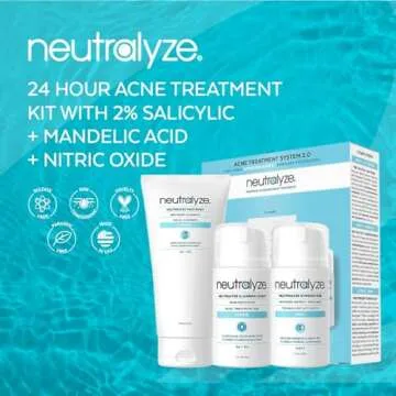 Neutralyze Moderate To Severe Acne Treatment Kit 2.0 - Maximum Strength Acne Kit, 2% Salicylic Acid, 2% Mandelic Acid & Nitrogen Boost Skincare Technology - Acne Treatment for Teens & Adults (90+ Day)