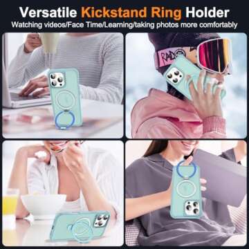 SKYLMW iPhone 16 Pro Case with Magnetic Kickstand