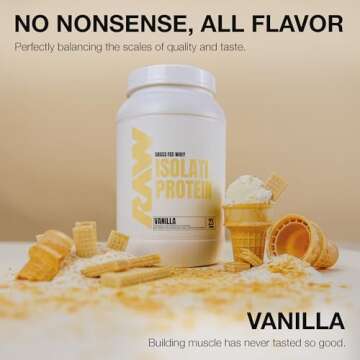 RAW Whey Isolate Protein Powder - Vanilla Flavor, Low Fat, 25 Servings