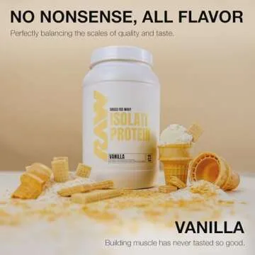 RAW Whey Isolate Protein Powder - Vanilla Flavor, Low Fat, 25 Servings