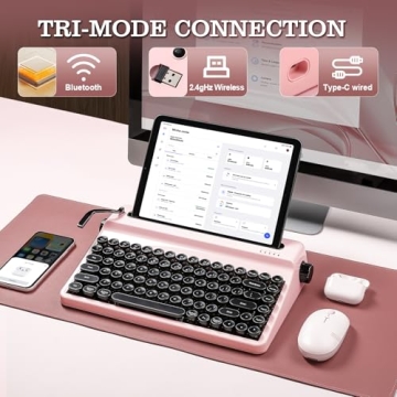 YUNZII QL75 Retro Wireless Typewriter Keyboard