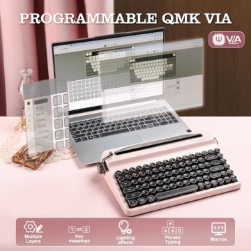 YUNZII QL75 Retro Wireless Typewriter Keyboard