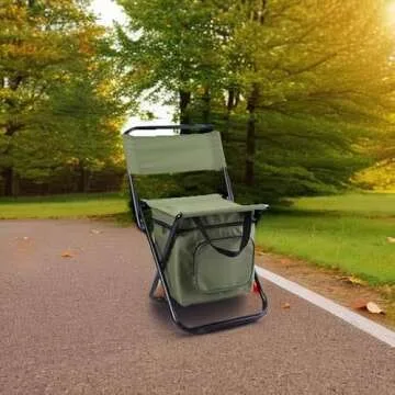 LEADALLWAY Fishing Chair with Cooler Bag – Portable & Compact