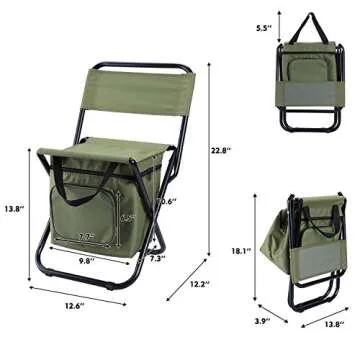 LEADALLWAY Fishing Chair with Cooler Bag – Portable & Compact