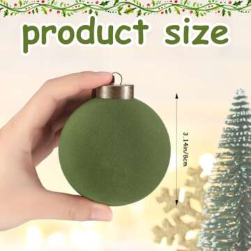 Liliful 15 Pcs Velvet Christmas Balls Bulk Flocked Christmas Tree Ball Ornaments Plastic Xmas Decora...