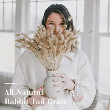 Dried Pampas Grass Decor Vase Home Design Arrangements,Natural Pompous Grass Plants Fluffy Artificia...