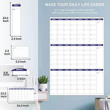 Lemome Large Dry Erase Calendar - Organize Your Life