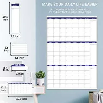 Lemome Large Dry Erase Calendar - Organize Your Life