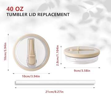 2Pcs 40 Oz Tumbler Flip Straw Lid for Stanley Cup
