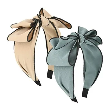 Sluxa Bow hairbands for women， cloth Hair Accessories，Knotted Twist Cloth Adult Solid Color Gree...