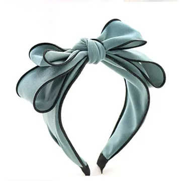Sluxa Bow hairbands for women， cloth Hair Accessories，Knotted Twist Cloth Adult Solid Color Green Headbands for Women.…