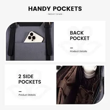 Chic Lightweight Laptop Tote Bag with Clutch for Women