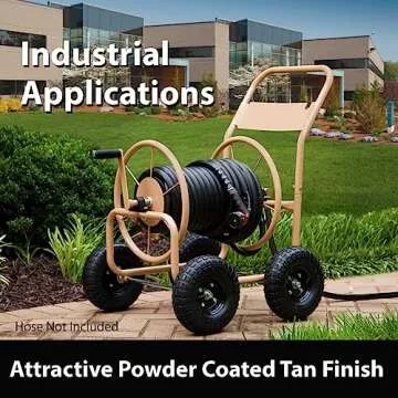 Durable Liberty Garden Hose Reel Cart with 4 Wheels