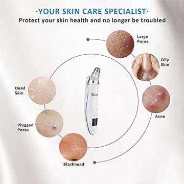 Blackhead Remover Pore Vacuum, 2021 Upgraded Nose and Face Electric Skin Facial Pore Cleanser, LED Display USB Rechargeable Acne Pimple Sucker Tool, Blemish Extractor Comedones Removal for Men & Women