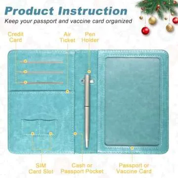 DMLuna Passport Holder Premium PU Leather Travel Passport Wallet RFID Blocking Passport Cover Case Travel Documents Organizer with Pen Holder, for Women and Men, Hill Flower