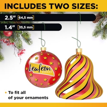 Durable 150 Green Metal Christmas Ornament Hooks