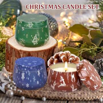 Christmas Candles Gifts for Women 3 Pack Scented Candle Gift Set 7.5oz Candles Set for Home Scented ...