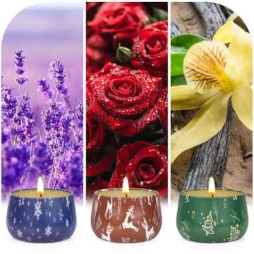 Christmas Candles Gifts for Women 3 Pack Scented Candle Gift Set 7.5oz Candles Set for Home Scented Holiday Soy Candles, Christmas Gifts for Women Men Her