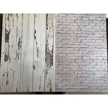 2 Pieces 4 Patterns Photographic Background Grunge Brick Cement Wall Background Food Photography Backdrop Blogger Shot Cosmetic Photo Flat Lay Backdrop ins Style Wood Textures Board Video Background