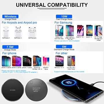 Fast Wireless Charger for iPhone & Other Devices